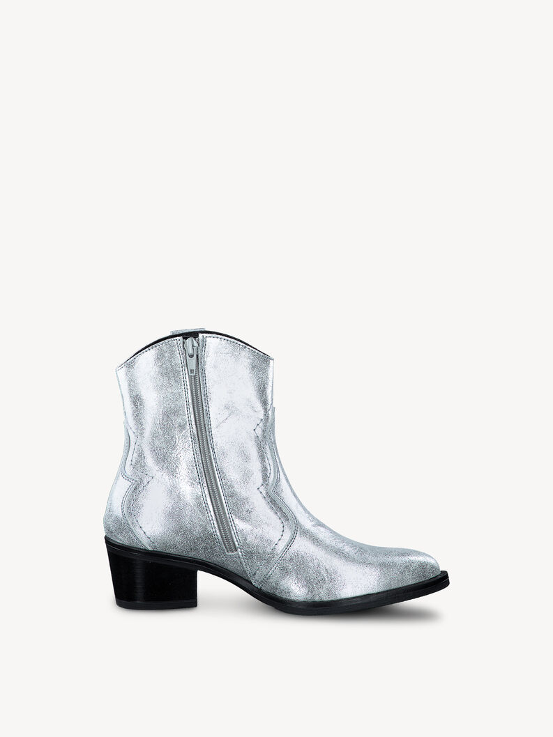 Ledercowboystiefel - silber, SILVER, hi-res