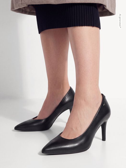 Pumps, BLACK LEATHER, hi-res