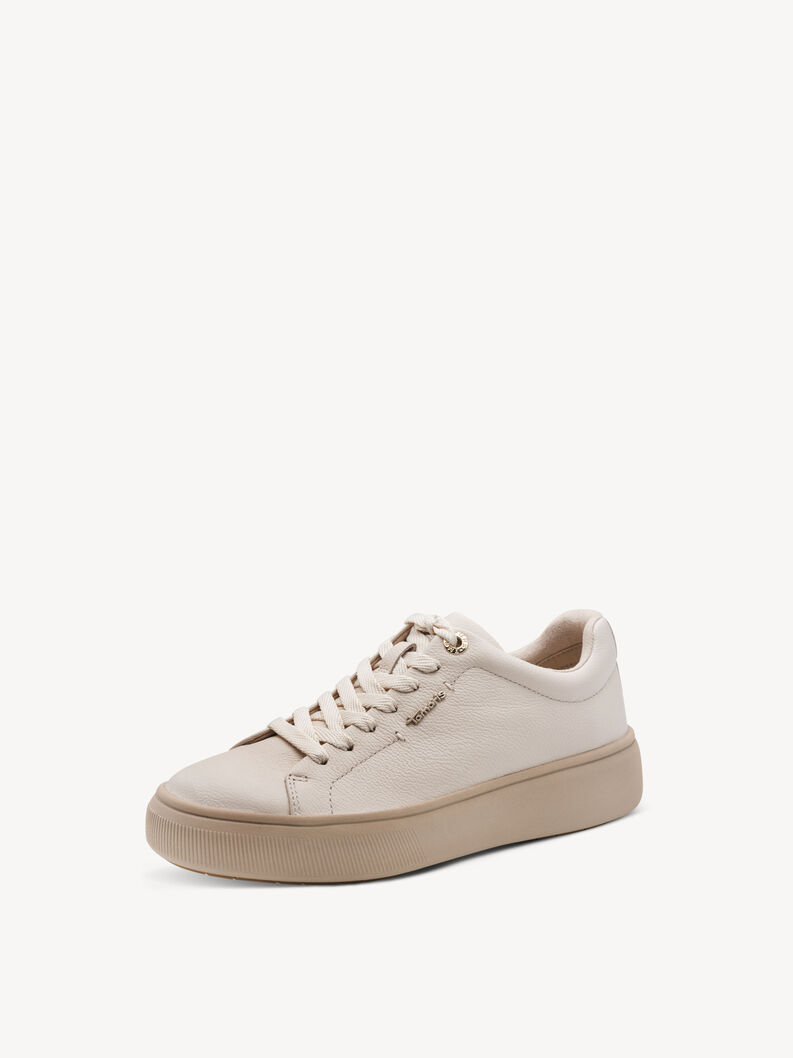 Leather Sneaker - beige, IVORY LEATHER, hi-res