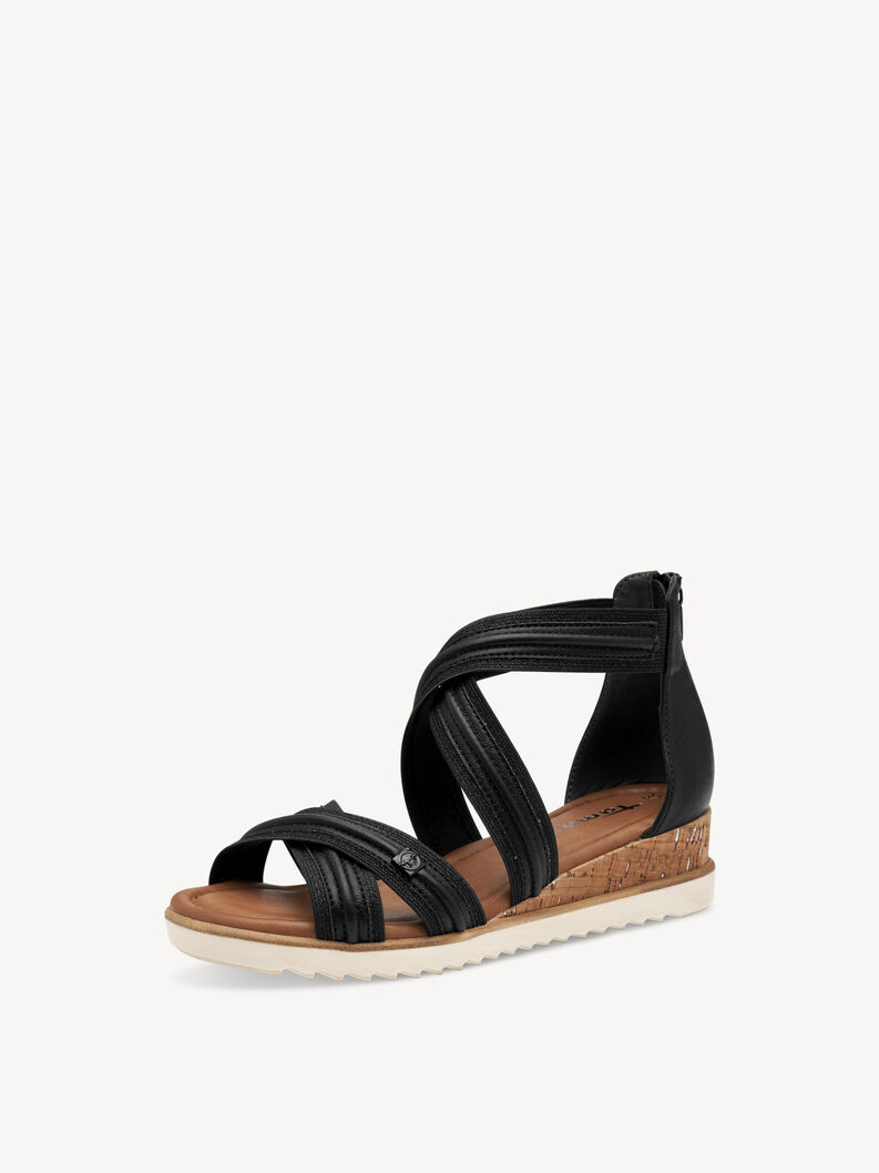 Heeled sandal - black, BLACK METALLIC, hi-res