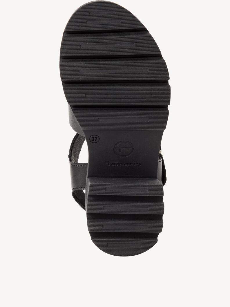 Ledersandalette - schwarz, BLACK LEATHER, hi-res