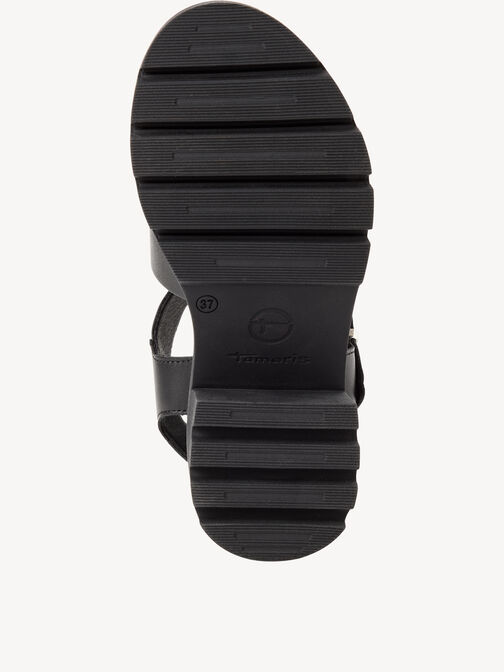 Sandale &agrave; talon, BLACK LEATHER, hi-res