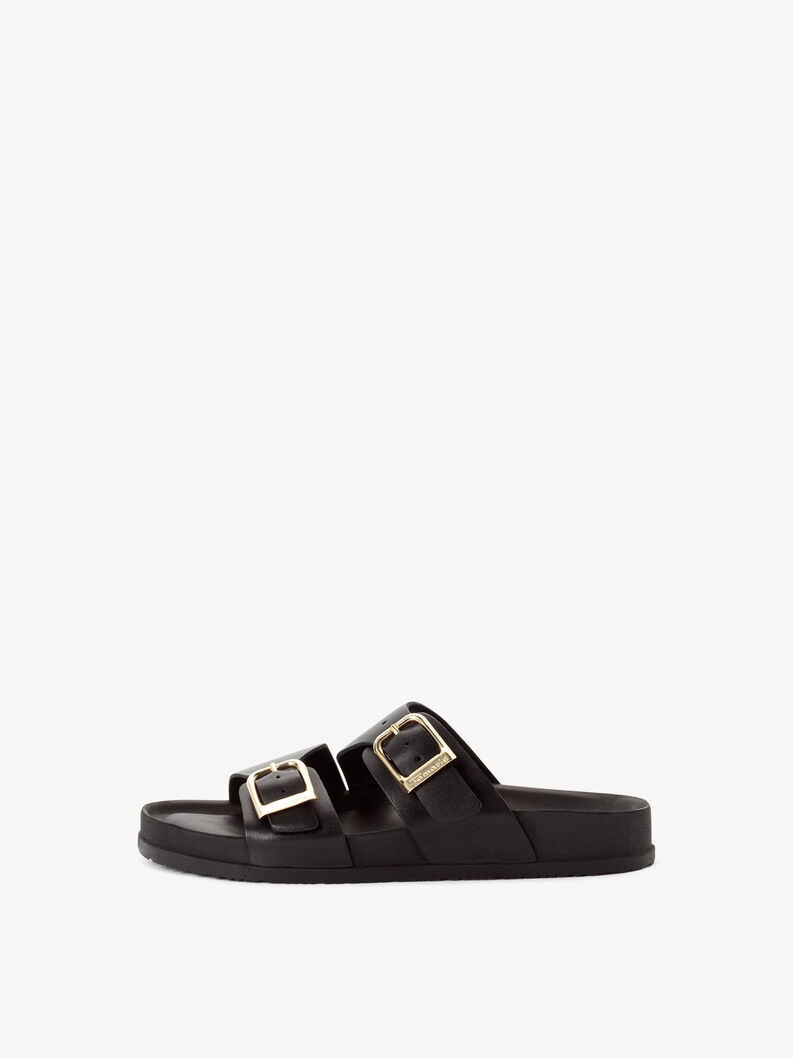 Mule en cuir - noir, BLACK LEATHER, hi-res