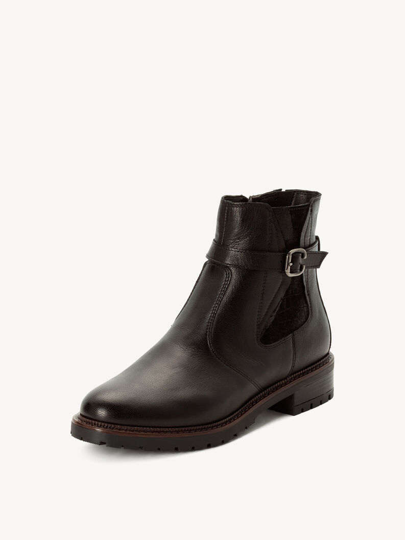 Bottine Chelsea en cuir - noir, BLACK, hi-res