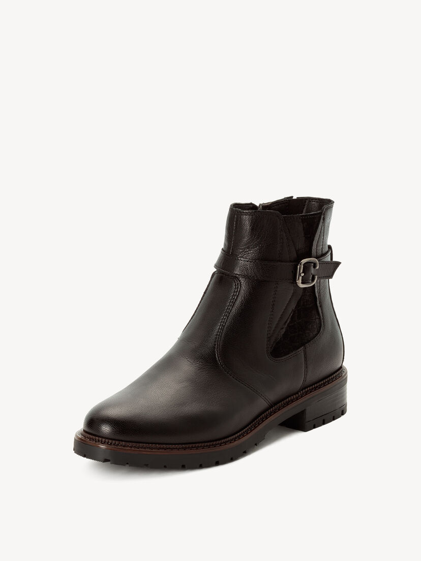 Leren Chelseaboot - zwart, BLACK, hi-res