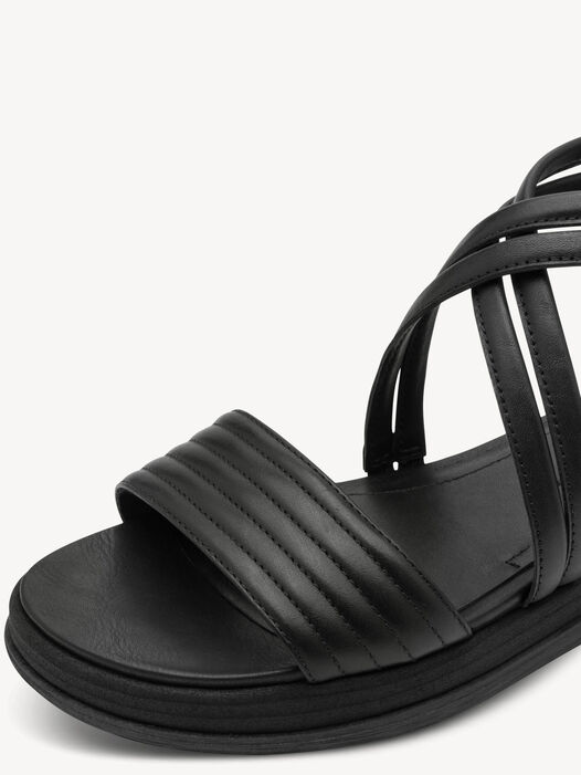 Sandaaltje, BLACK LEATHER, hi-res