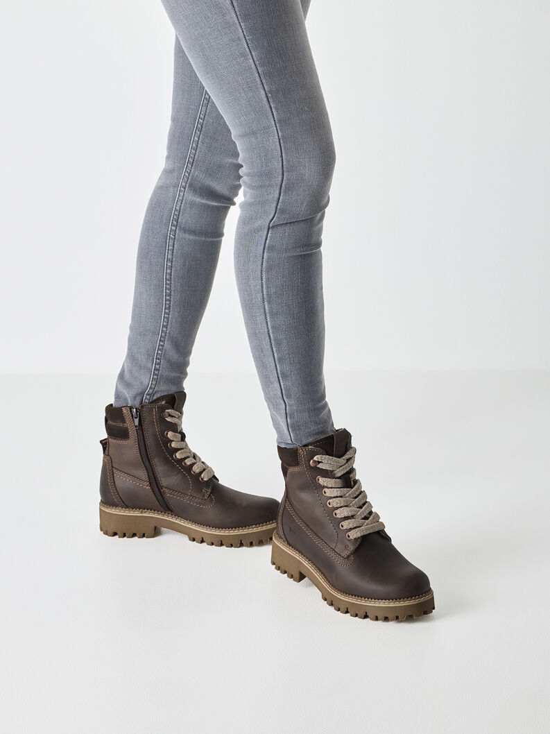 Lederstiefelette - braun Warmfutter, MOCCA, hi-res