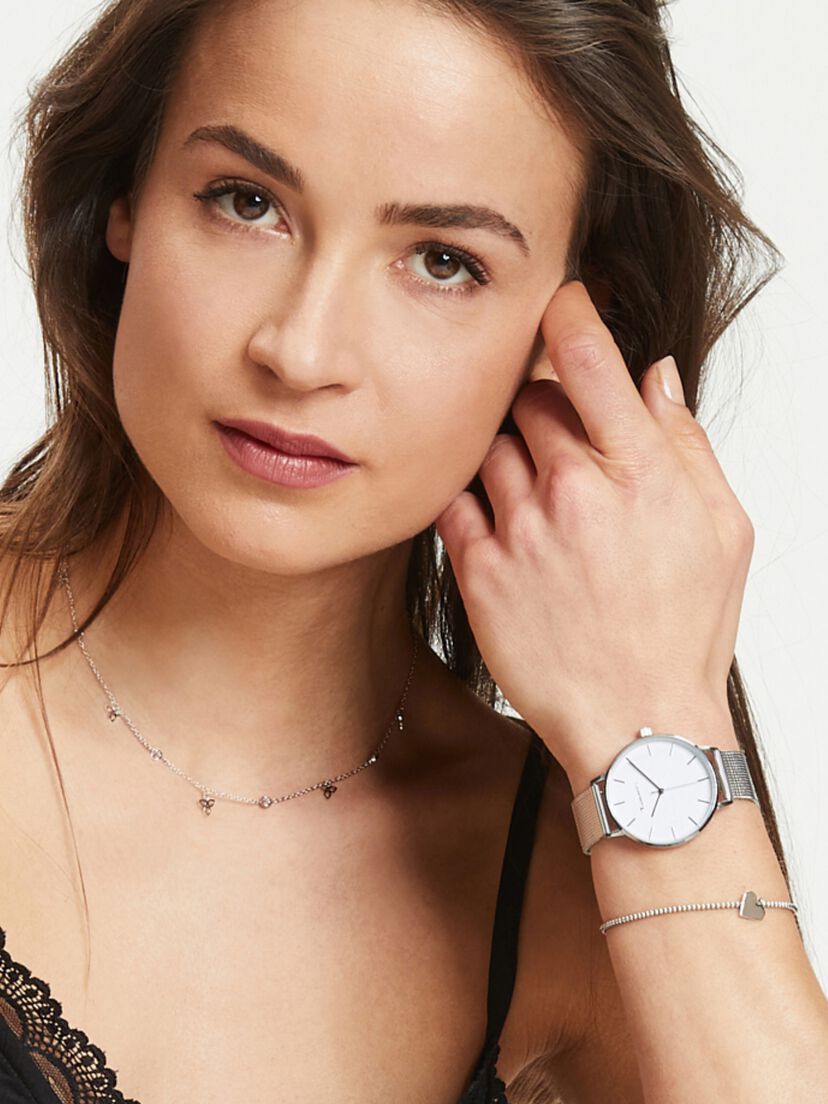 Horloge - zilver, silber mesh, hi-res