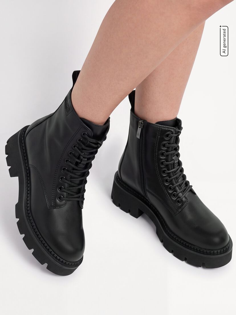 Enkellaarsje - zwart, BLACK, hi-res