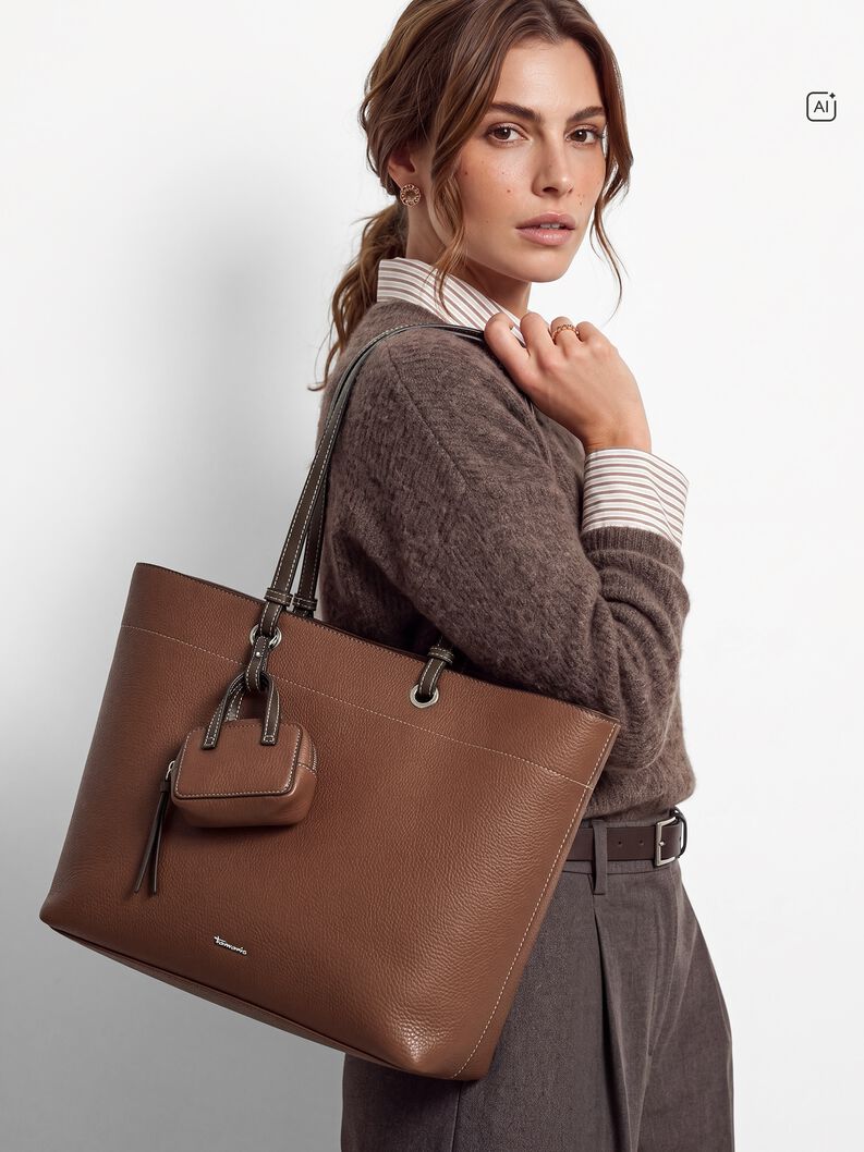 Sac cabas - marron, cognac, hi-res