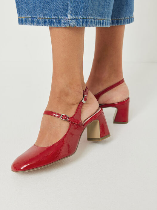 Slingpumps, RED PATENT, hi-res