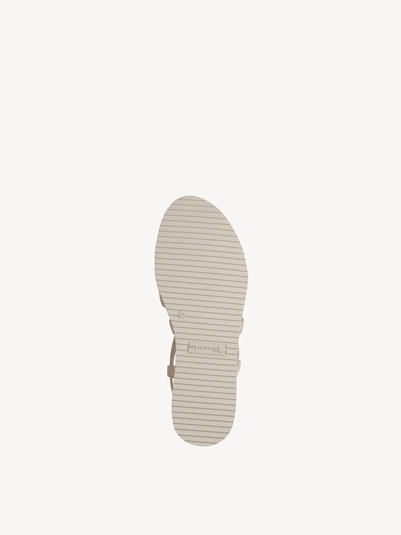 Sandale &agrave; talon en cuir - beige, NUDE COMB, hi-res