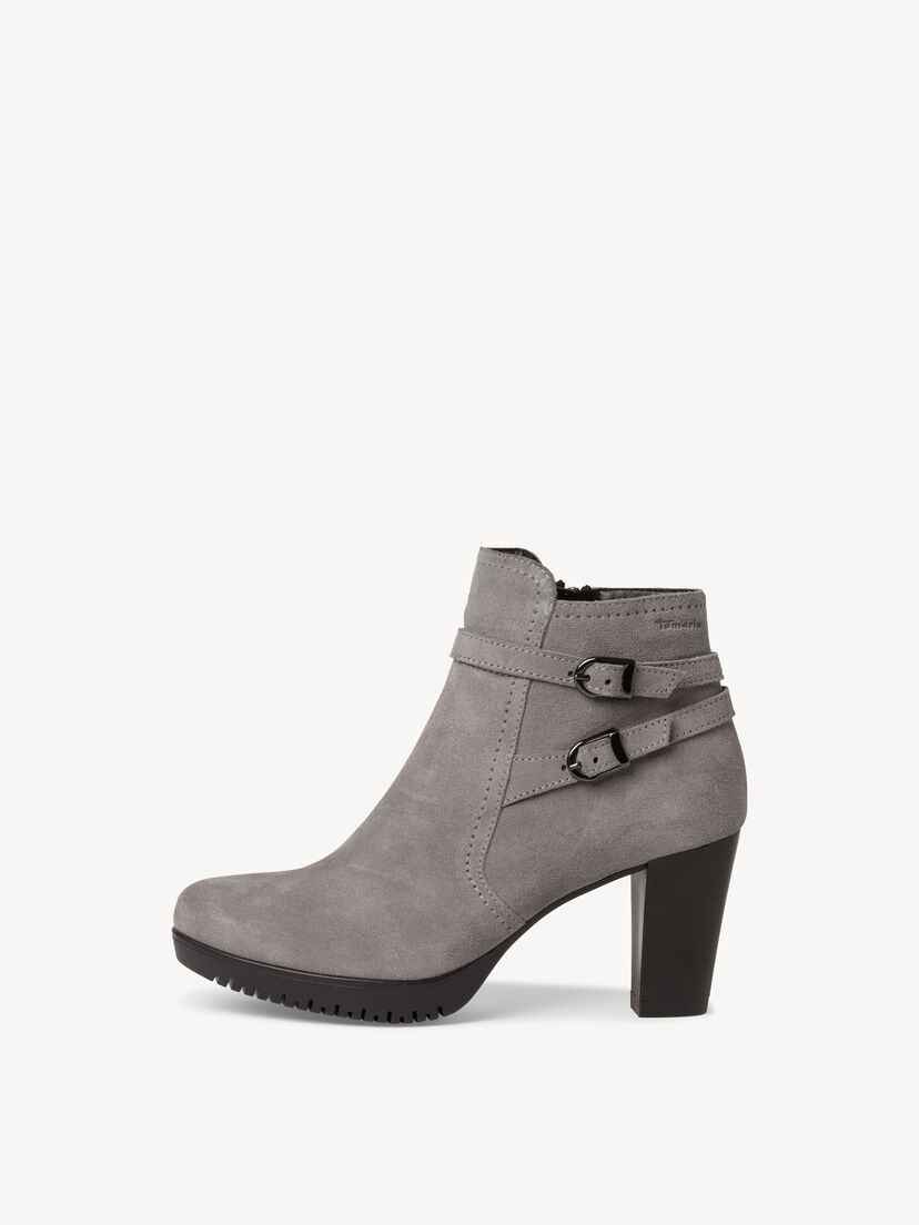 Leren Enkellaarsje - grijs, GREY SUEDE, hi-res