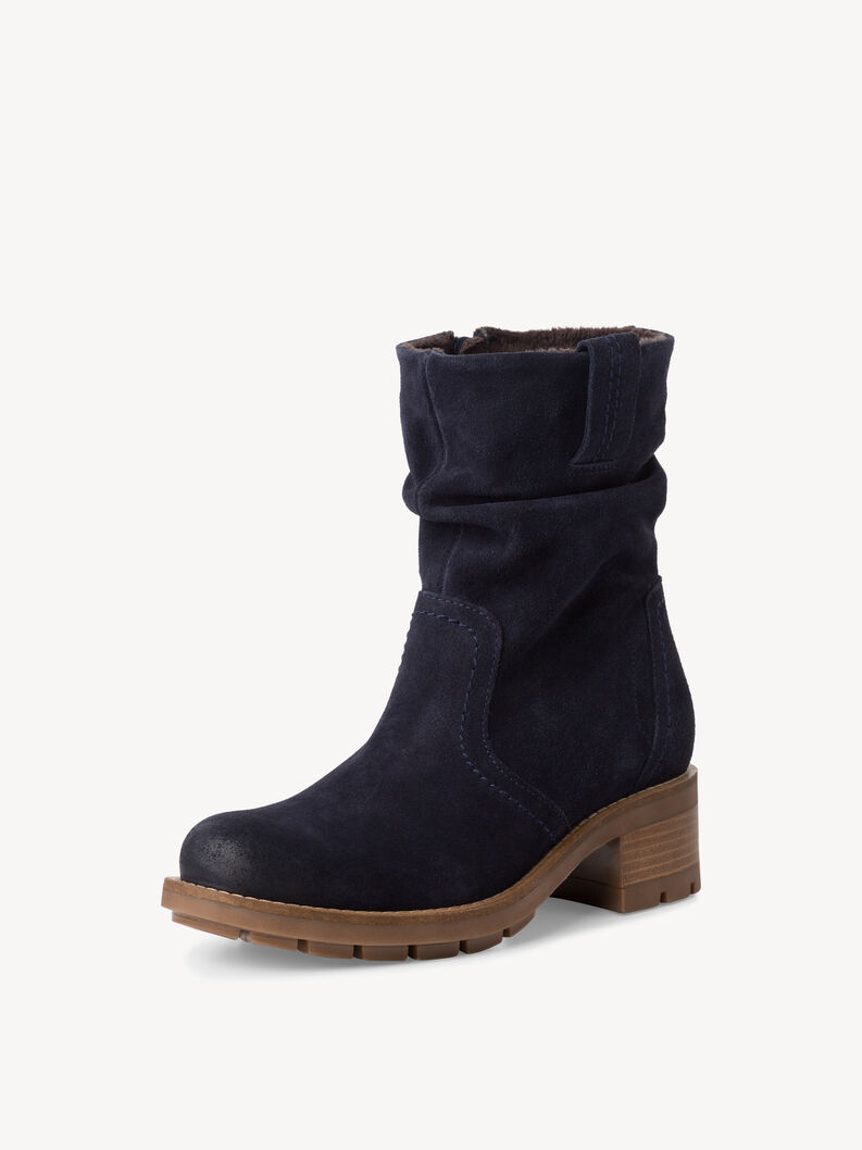 Leather Bootie - blue, NAVY, hi-res