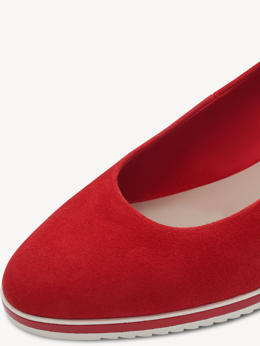 Leren Sleehakpumps - rood, RED, hi-res