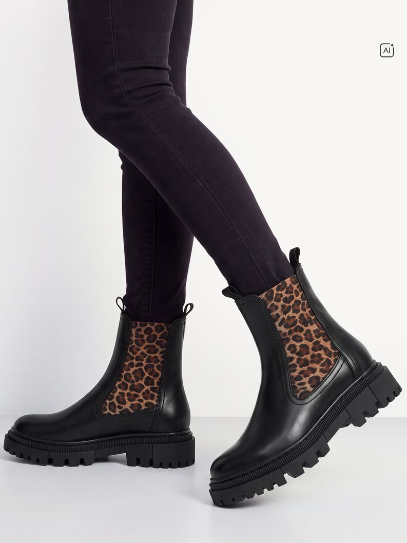 Chelsea boot, BLACK/LEOPARD, hi-res