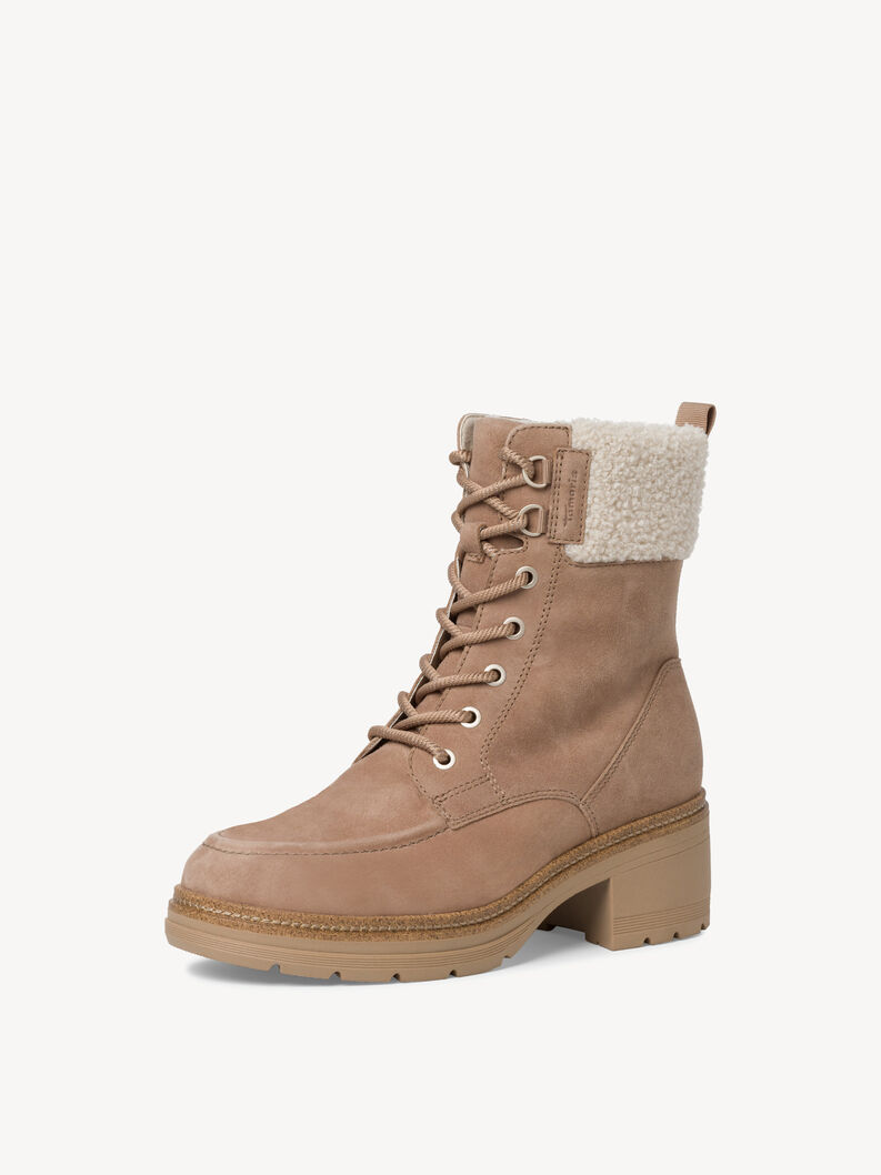 Leather Bootie - brown warm lining, STONE, hi-res