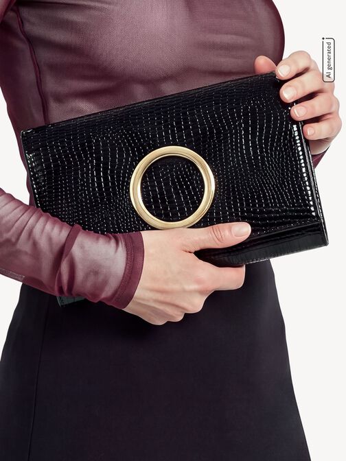 Clutch bag, black, hi-res