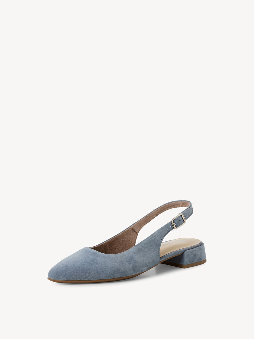 Leren Slingpumps - blauw, LIGHT BLUE, hi-res