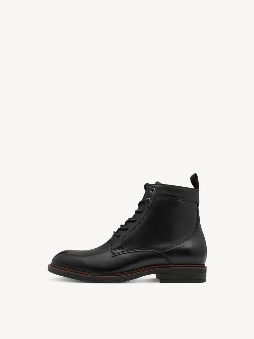 Leren Enkellaarsje - zwart, BLACK, hi-res