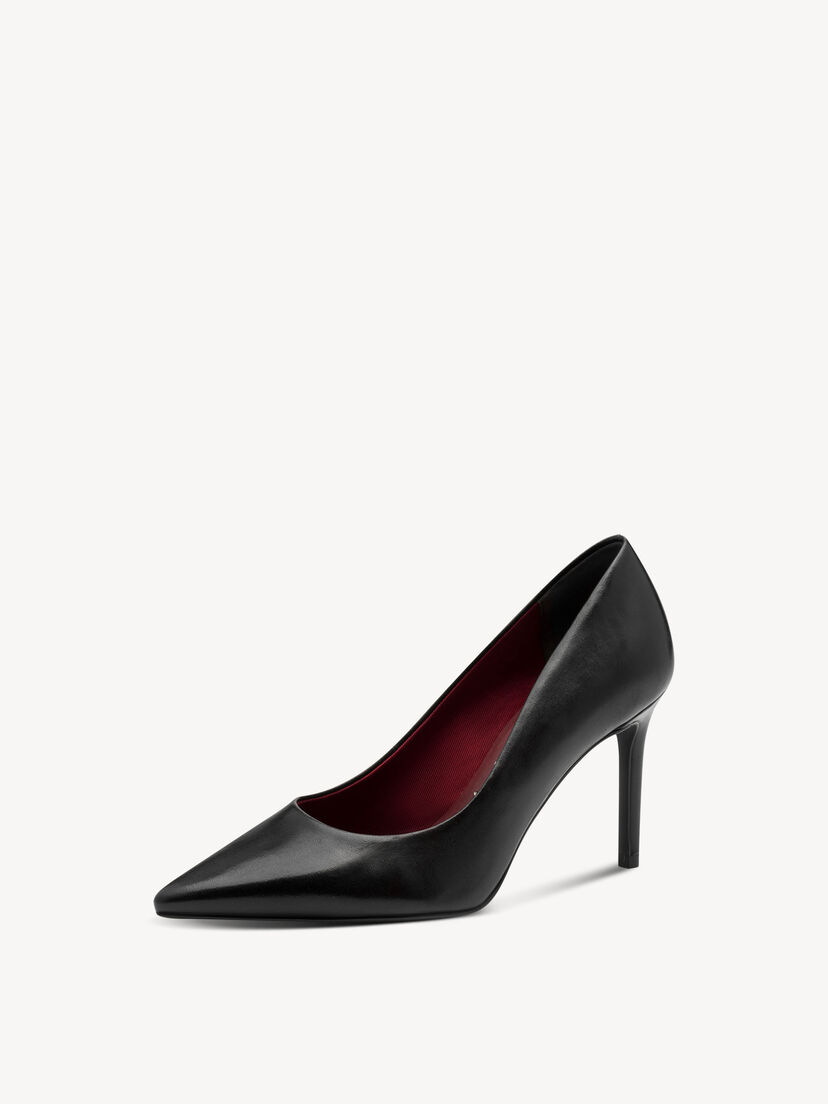 Leren Pumps - zwart, BLACK LEATHER, hi-res