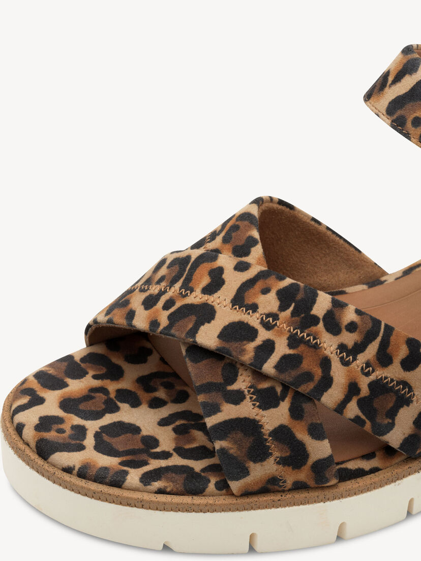 Leren Sandaaltje - bruin, LEOPARD, hi-res