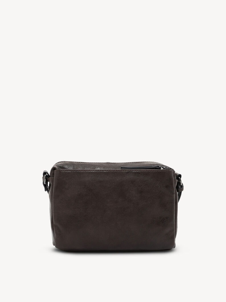 R&uuml;ckseite glatte braune Leder-Crossbodytasche ohne Verzierung