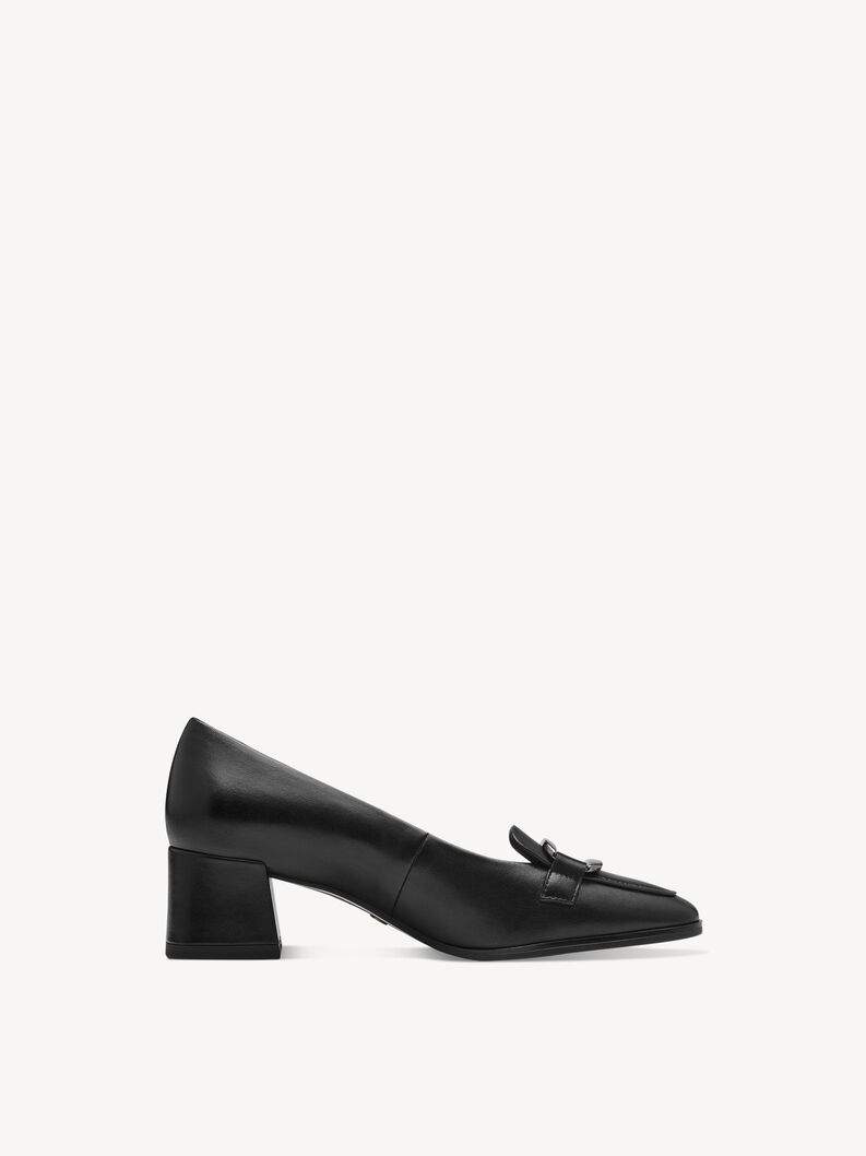 Escarpin en cuir - noir, BLACK, hi-res