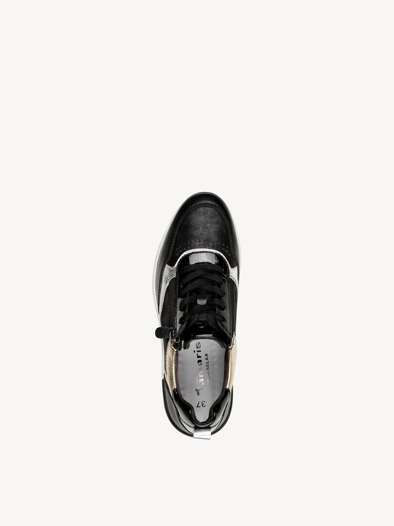 Ledersneaker - schwarz, BLACK COMB, hi-res