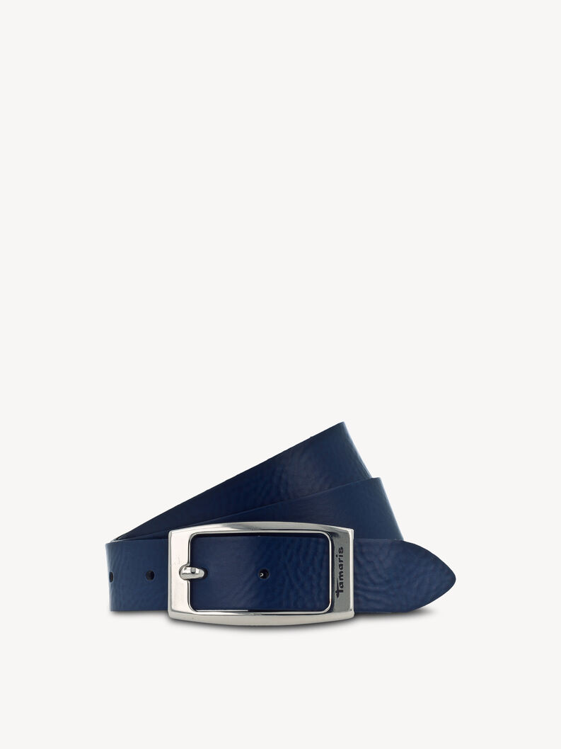 Leather Belt - blue, petrol blau, hi-res