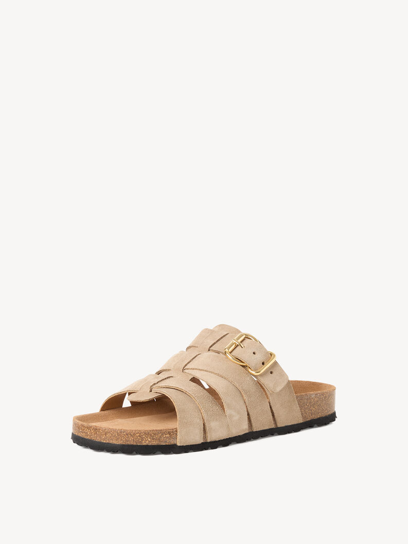 Mule en cuir - beige, TAUPE, hi-res