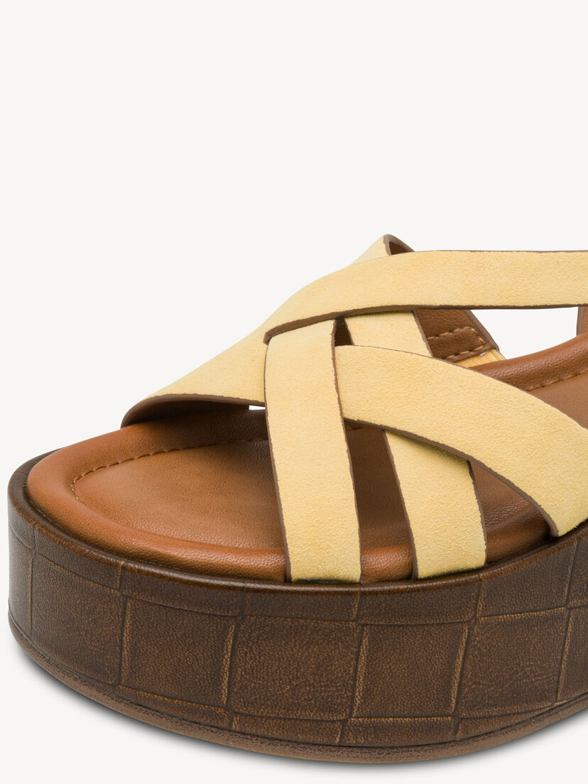 Leren Sandaaltje - geel, PALE YELLOW, hi-res