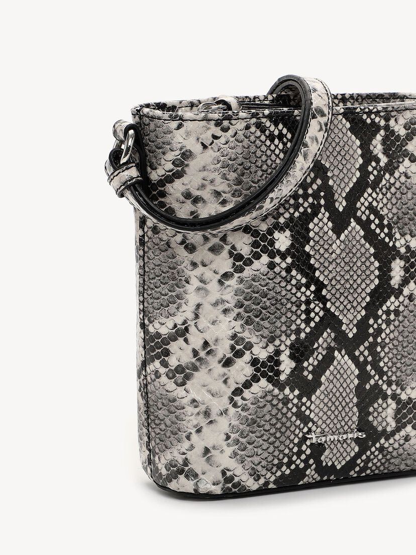 Schoudertas - zwart, white-snake, hi-res