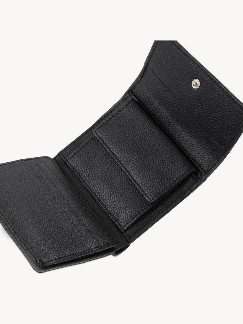 Leren Portemonnee - zwart, black, hi-res