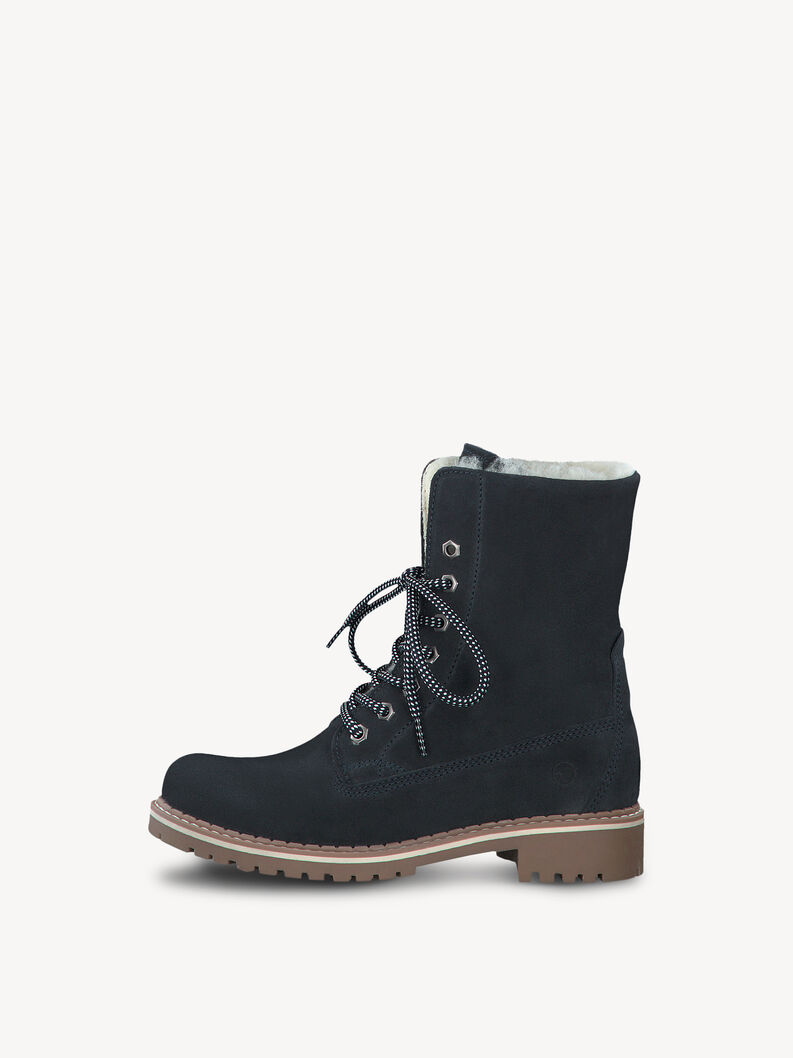 Schwarze Wildleder-Winterstiefel mit warmem Fellfutter und Schn&uuml;rung