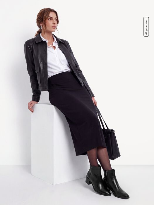 Enkellaarsje, BLACK LEATHER, hi-res