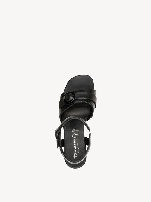 Heeled sandal, BLACK NAPPA, hi-res