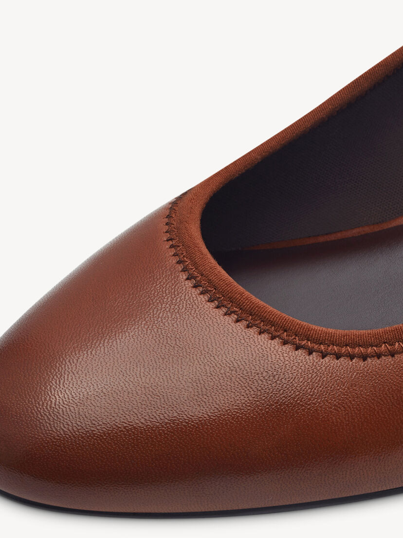 Leren Sleehakpumps - bruin, MUSCAT LEATHER, hi-res