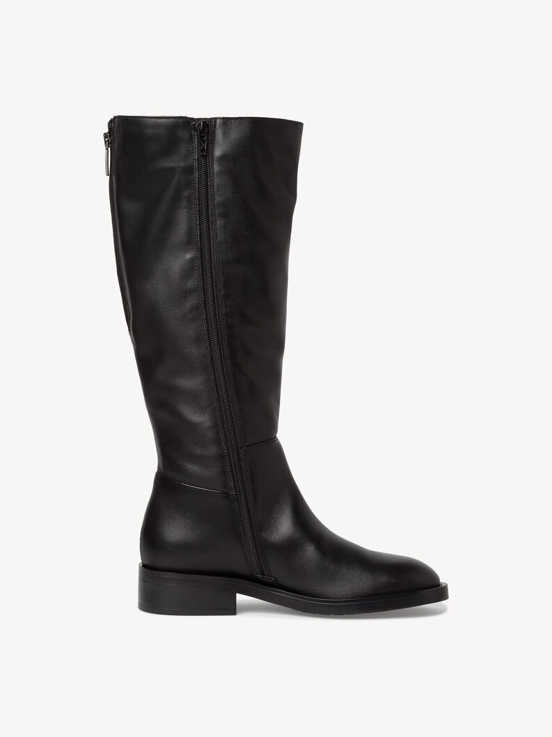 Leather Boots - black, BLACK, hi-res