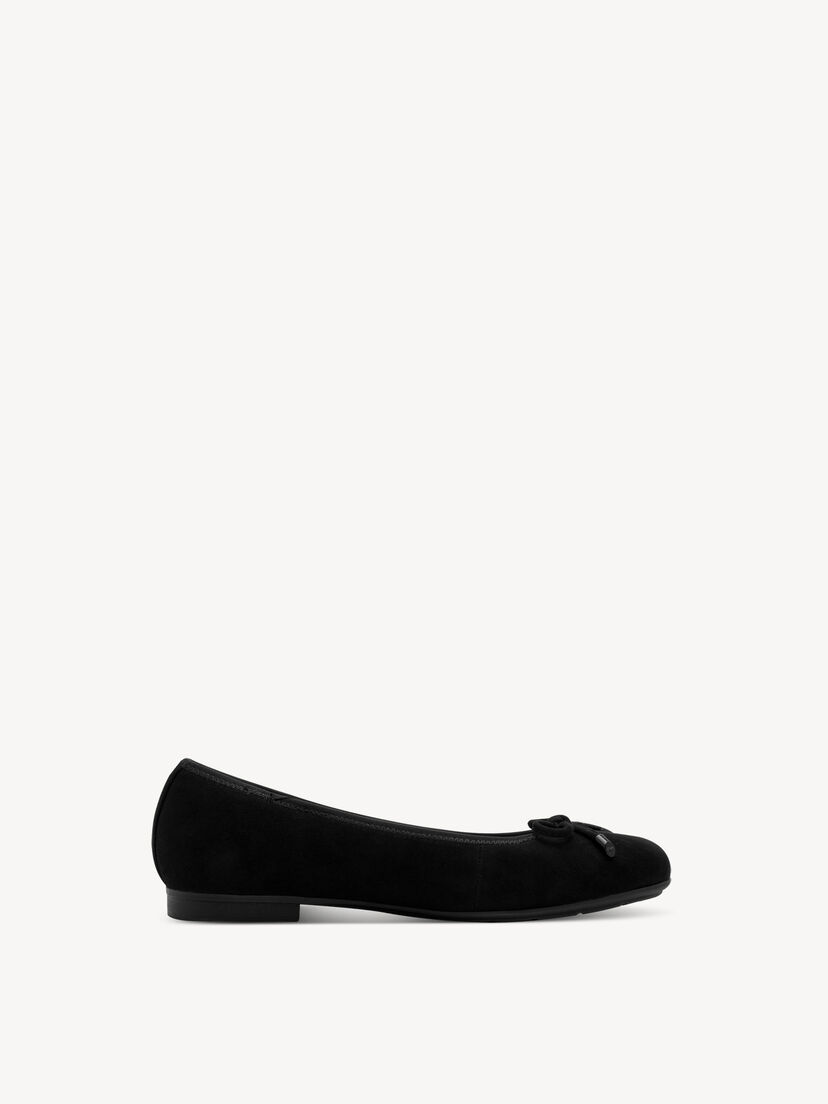Leren Ballerina - zwart, BLACK SUEDE, hi-res