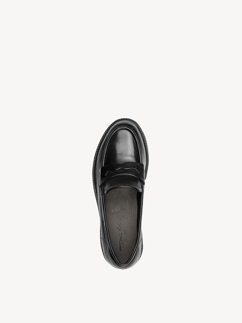 Leren Instappers - zwart, BLACK NAPPA, hi-res