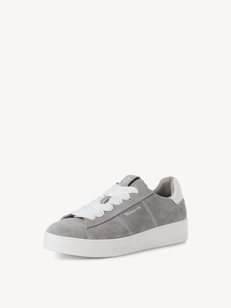 Leather Sneaker - grey, LIGHT GREY, hi-res