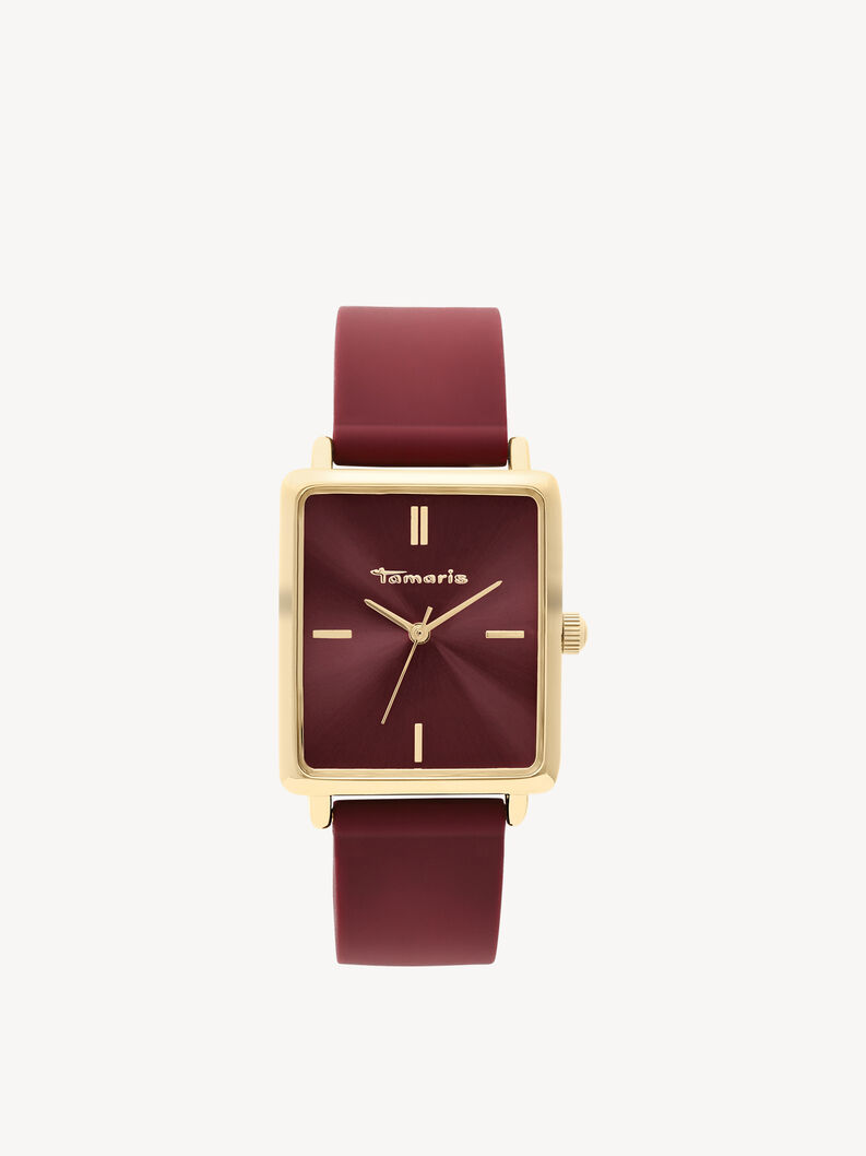 Uhr, gold-glossy  red, hi-res
