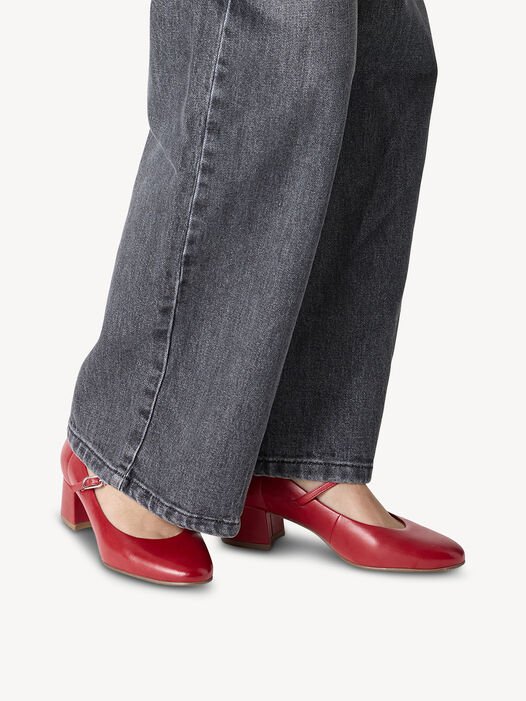 Pumps, RED LEATHER, hi-res