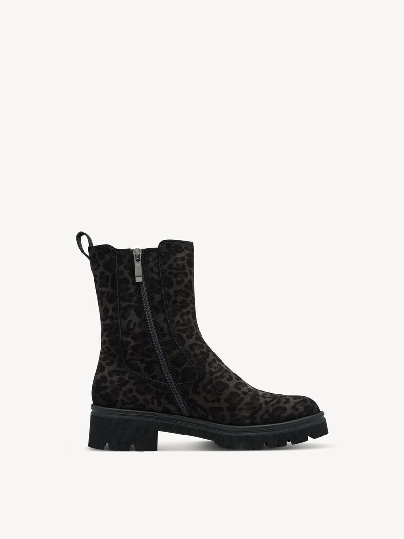 Leren Chelseaboot - grijs, GREY LEOPARD, hi-res