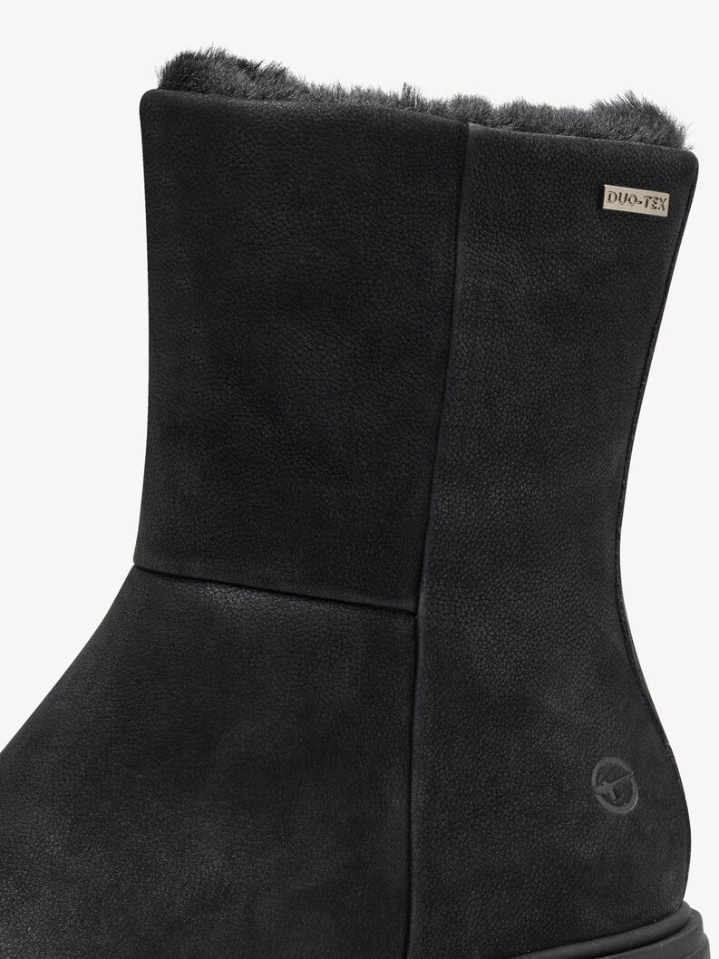 Leather Bootie - black warm lining, BLACK, hi-res