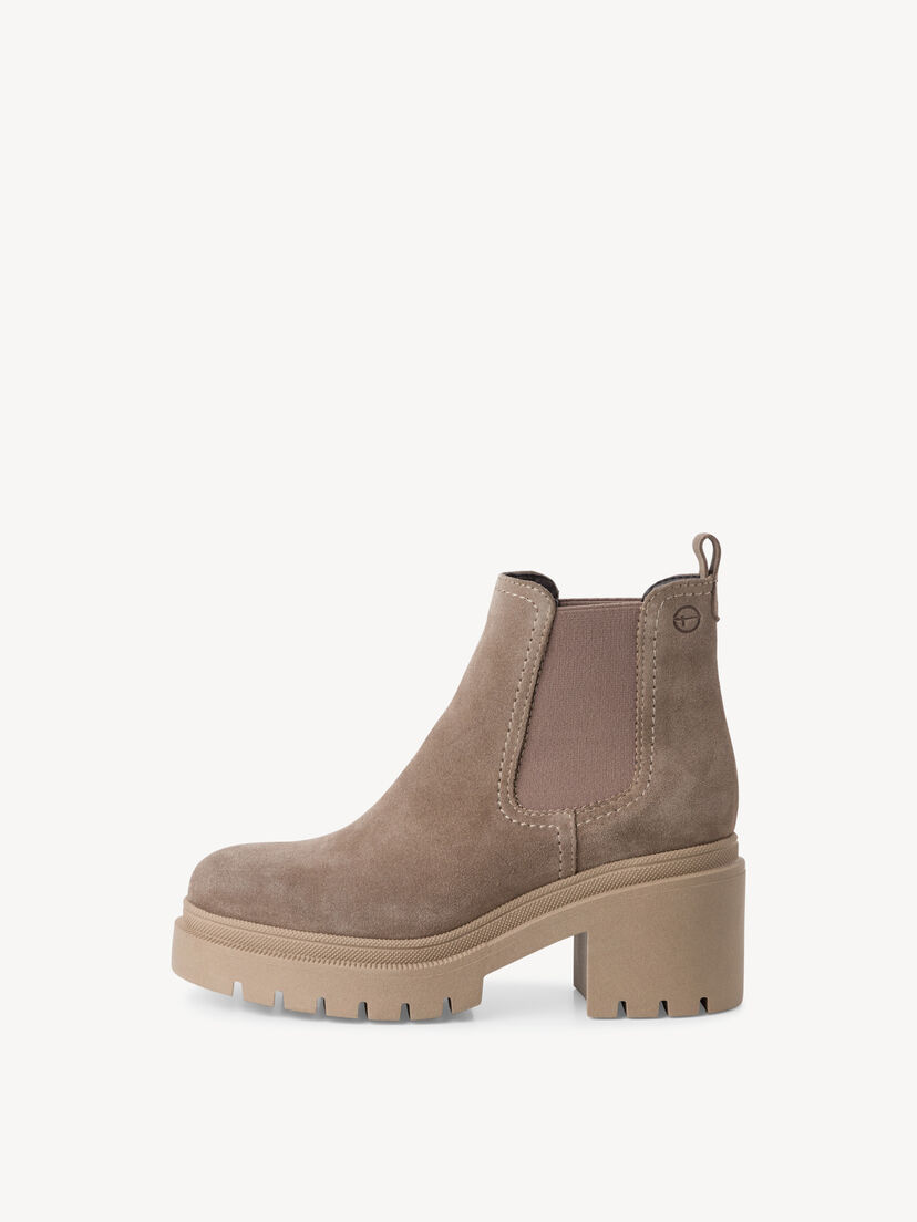 Leren Chelseaboot - bruin, TAUPE SUEDE, hi-res