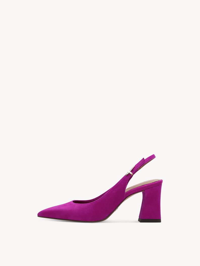 Kožen&eacute; lodičky s otevřenou patou - křiklavě růžov&aacute;, DARK PINK, hi-res