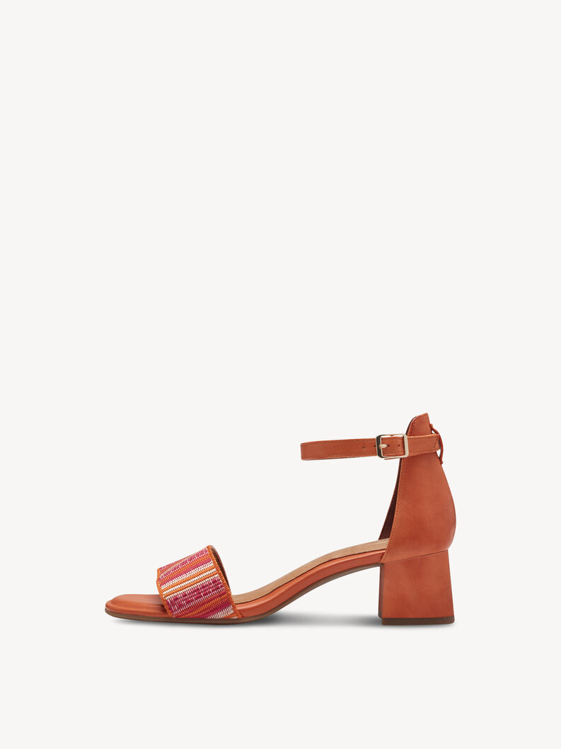 Kožené sandálky - oranžová, ORANGE COMB, hi-res