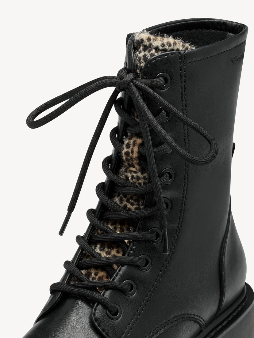 Enkellaarsje - zwart, BLACK/LEOPARD, hi-res